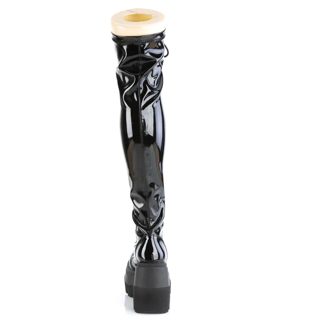 Demonia Shaker-374 Official Website - Black Womens Over-The-Knee Boots